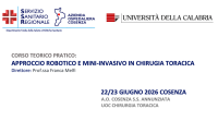 CORSO TEORICO PRATICO: APPROCCIO ROBOTICO E MINI-INVASIVO IN CHIRUGIA TORACICA